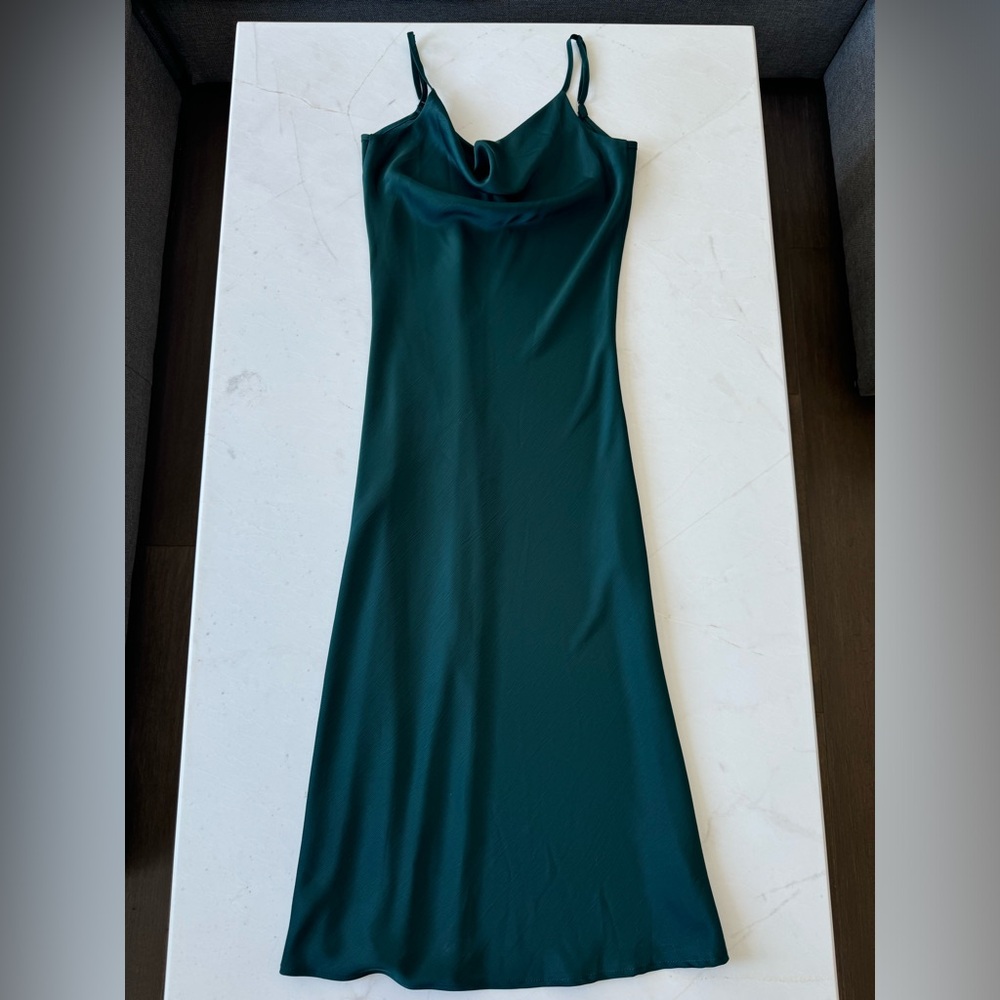 Hunter Green Satin Dress
